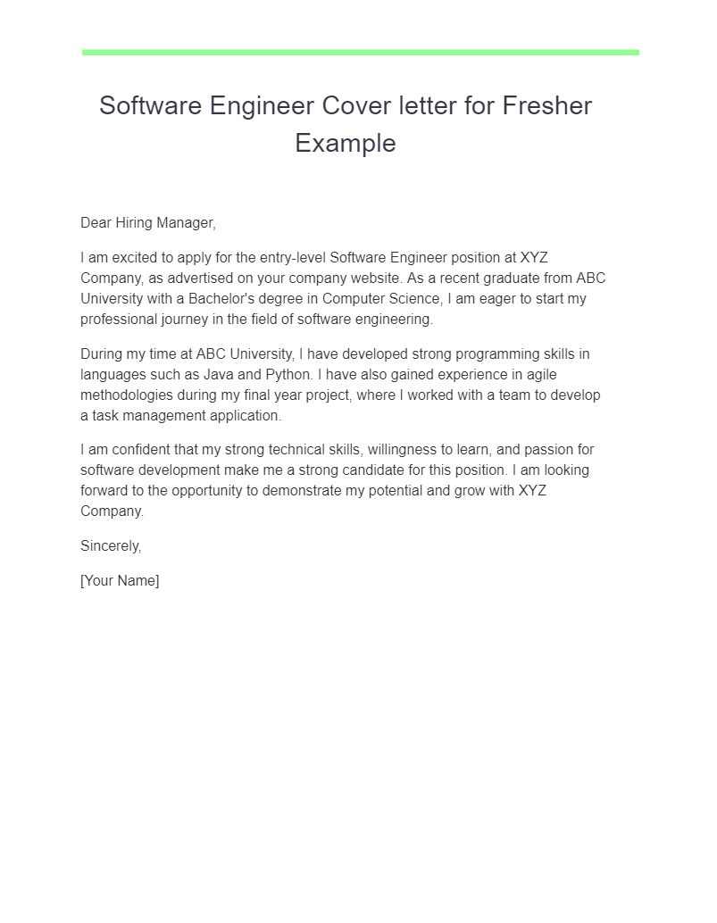 25+ Software Engineer Cover Letter Examples, How to Write, Tips | Examples