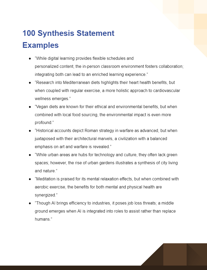 synthesis thesis statement