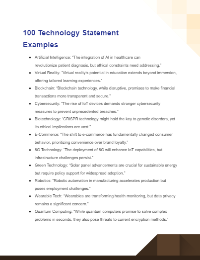 technology statement examples