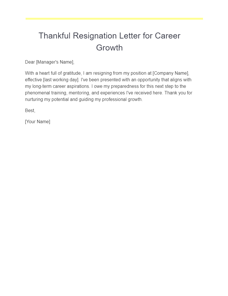 thankful resignation letter for career growth
