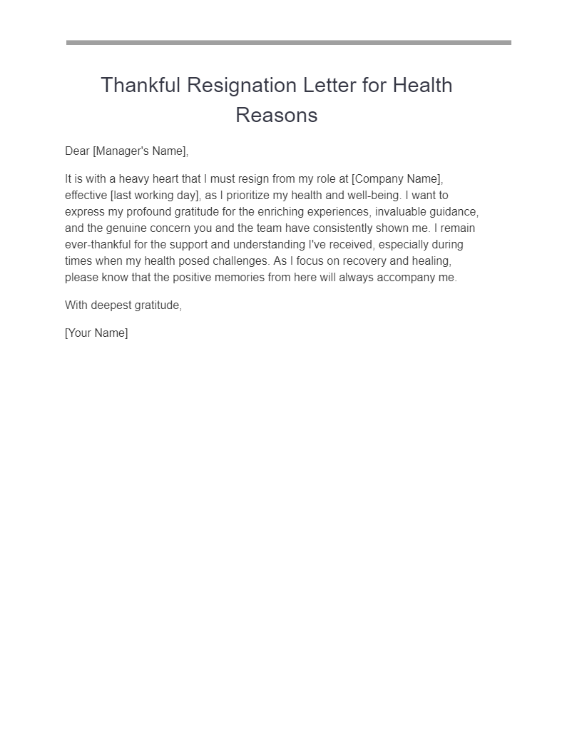 thankful resignation letter for health reasons