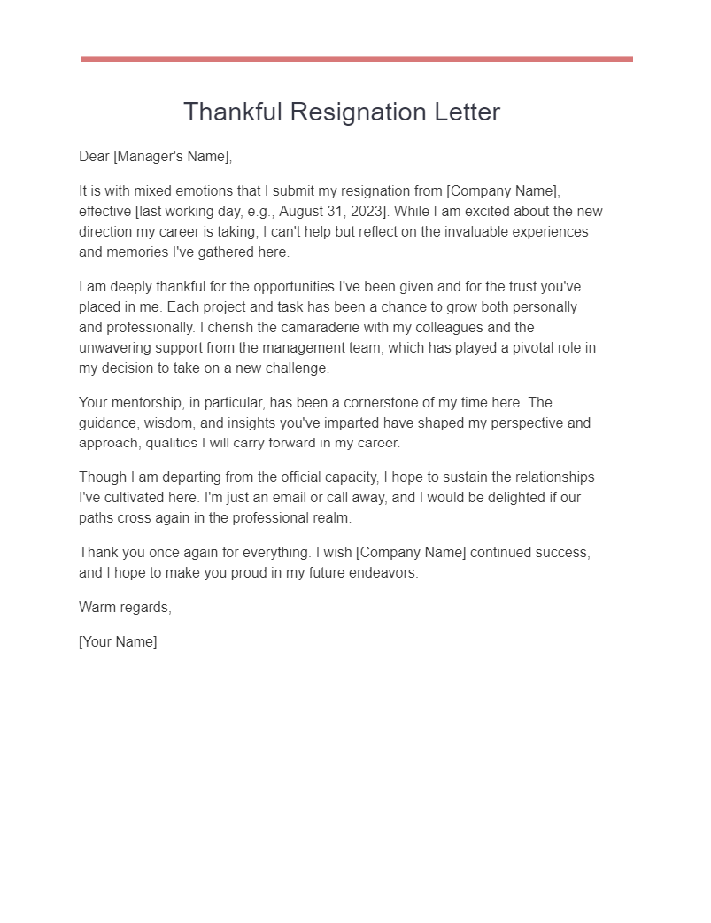 23+ Thankful Resignation Letter Examples, How to Write, Tips | Examples