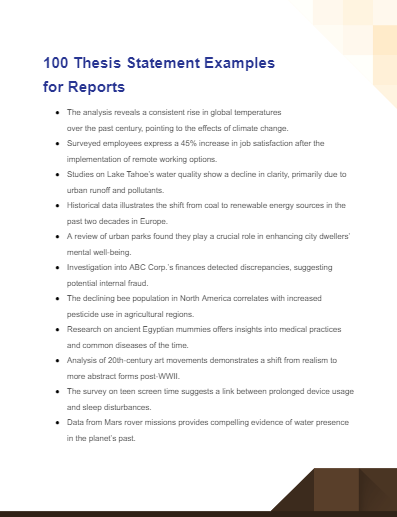 thesis statement examples for reports