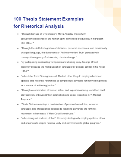 how to write a rhetorical thesis example