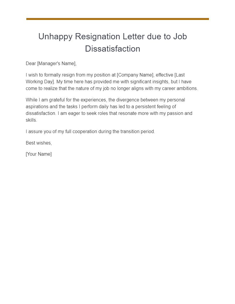 26 Unhappy Resignation Letter Examples How To Write Tips Examples 4111