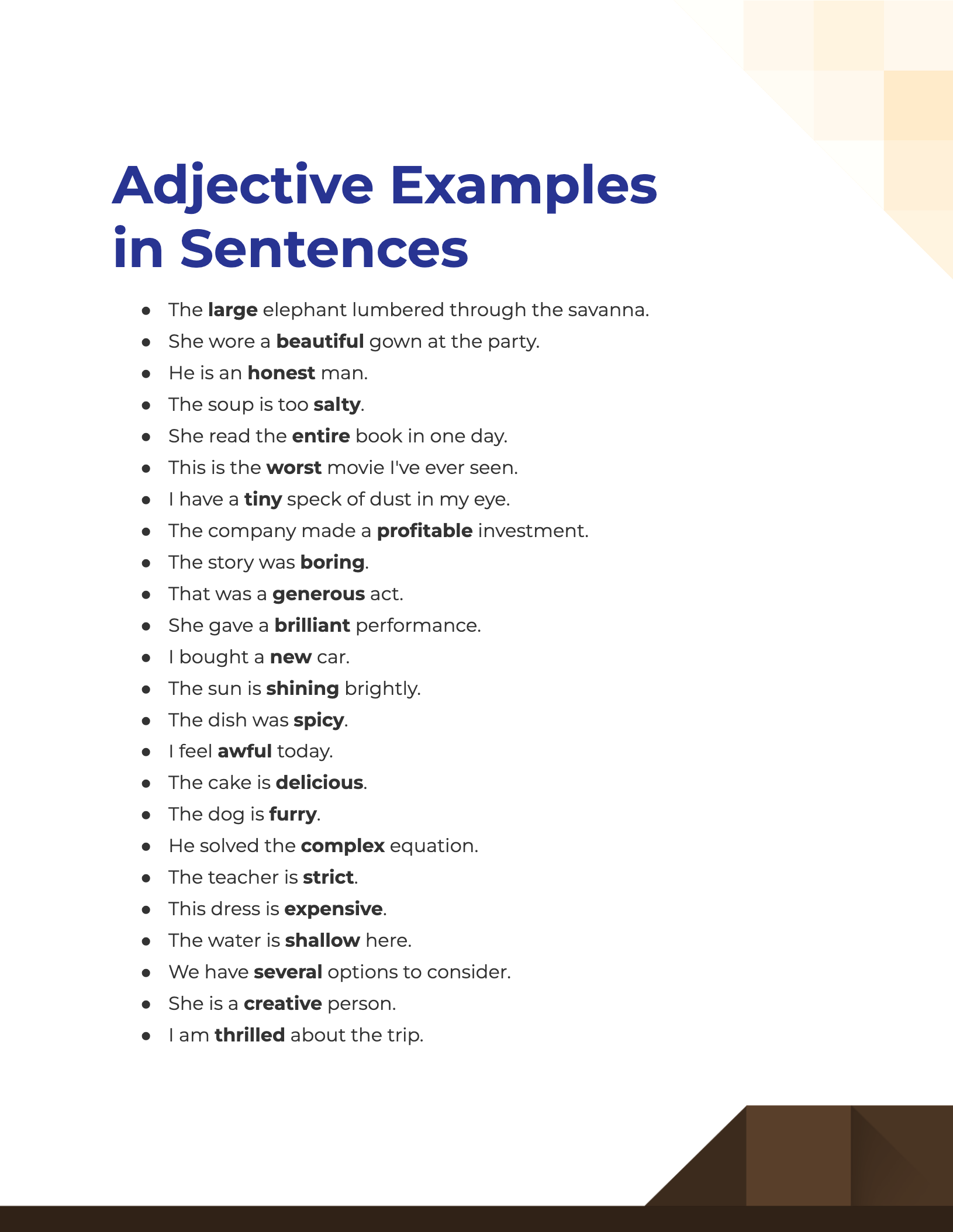 adjective examples in sentences 
