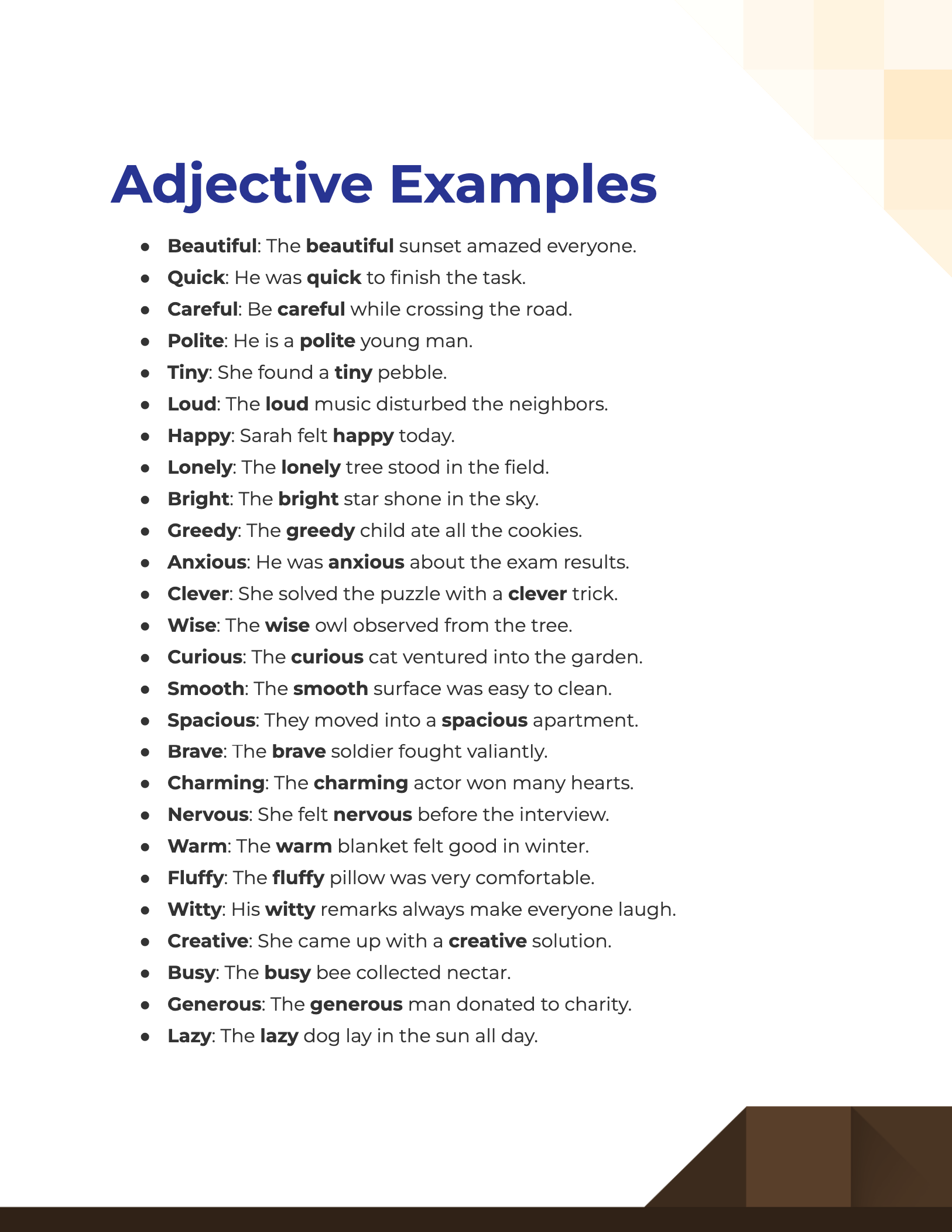 Adjective 100 Examples How to Use Tips