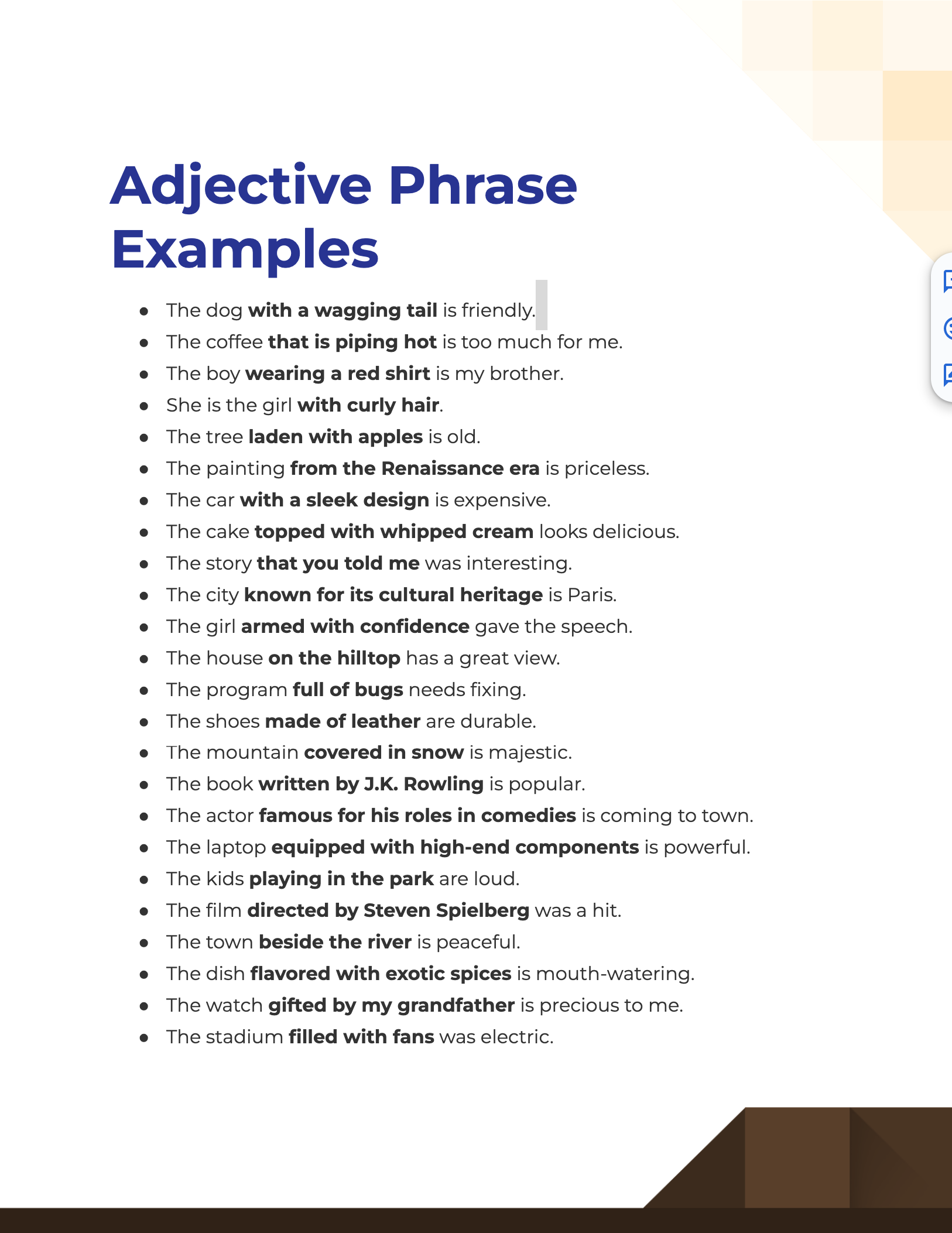 adjective phrase examples1