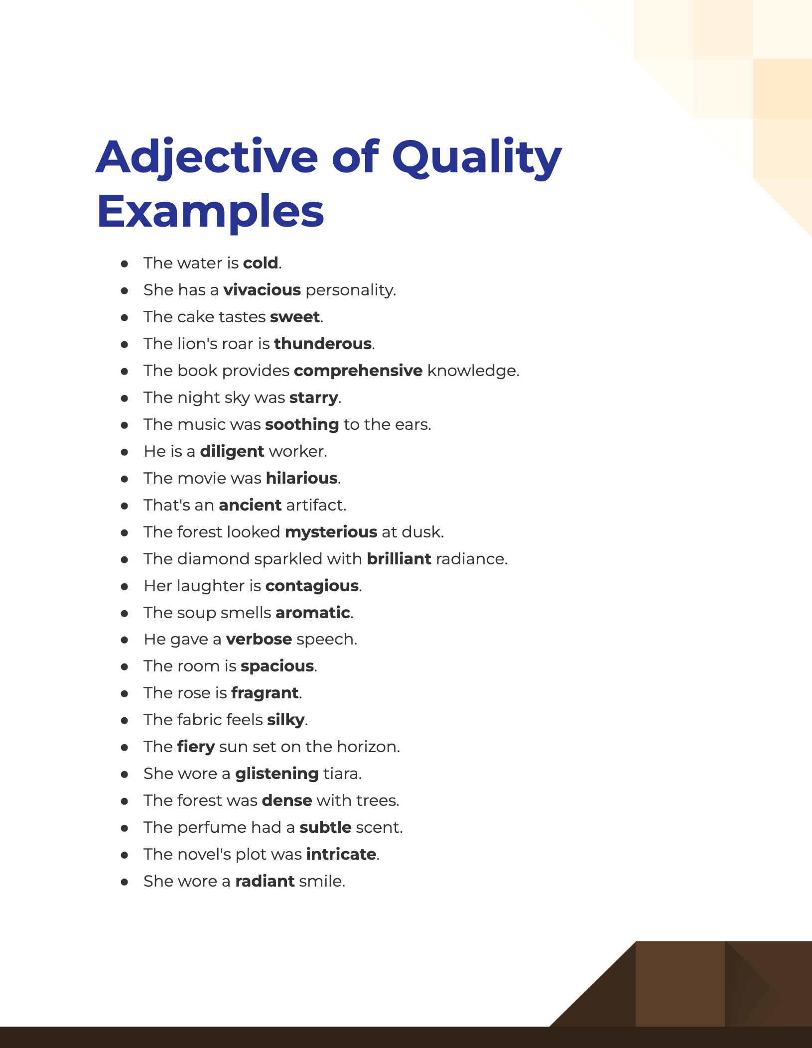 Adjective Of Quality 99 Examples How To Use Tips PDF