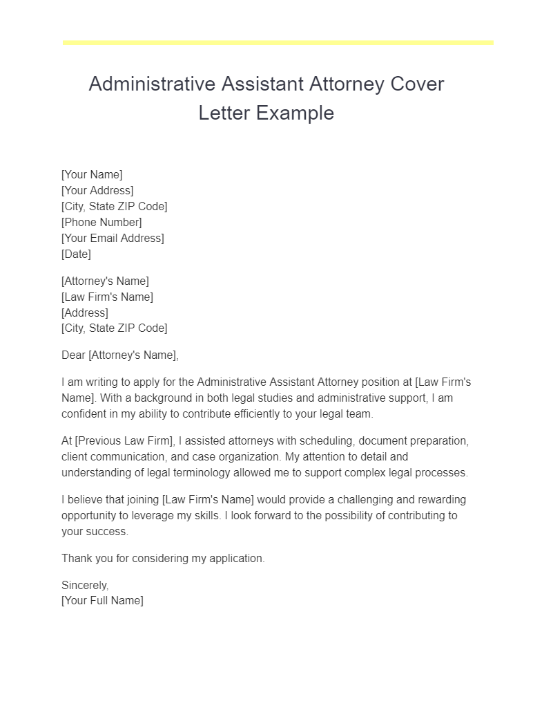 attorney cover letter template