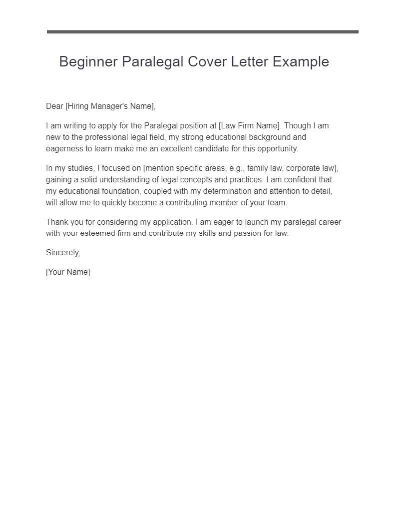 patent paralegal cover letter