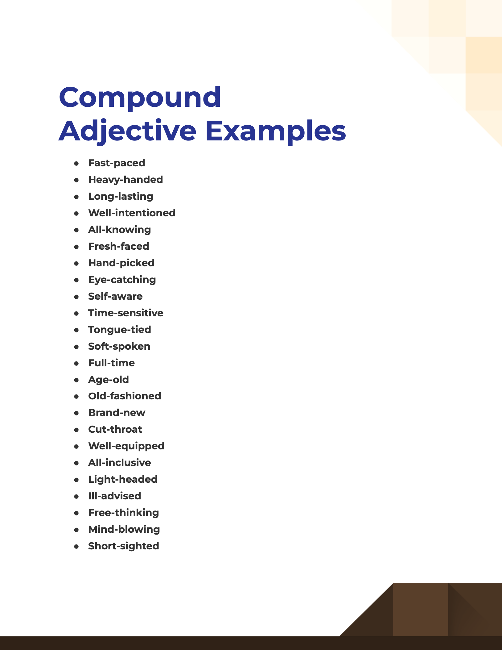 Compound Adjective 99+ Examples, How to Use, PDF, Tips