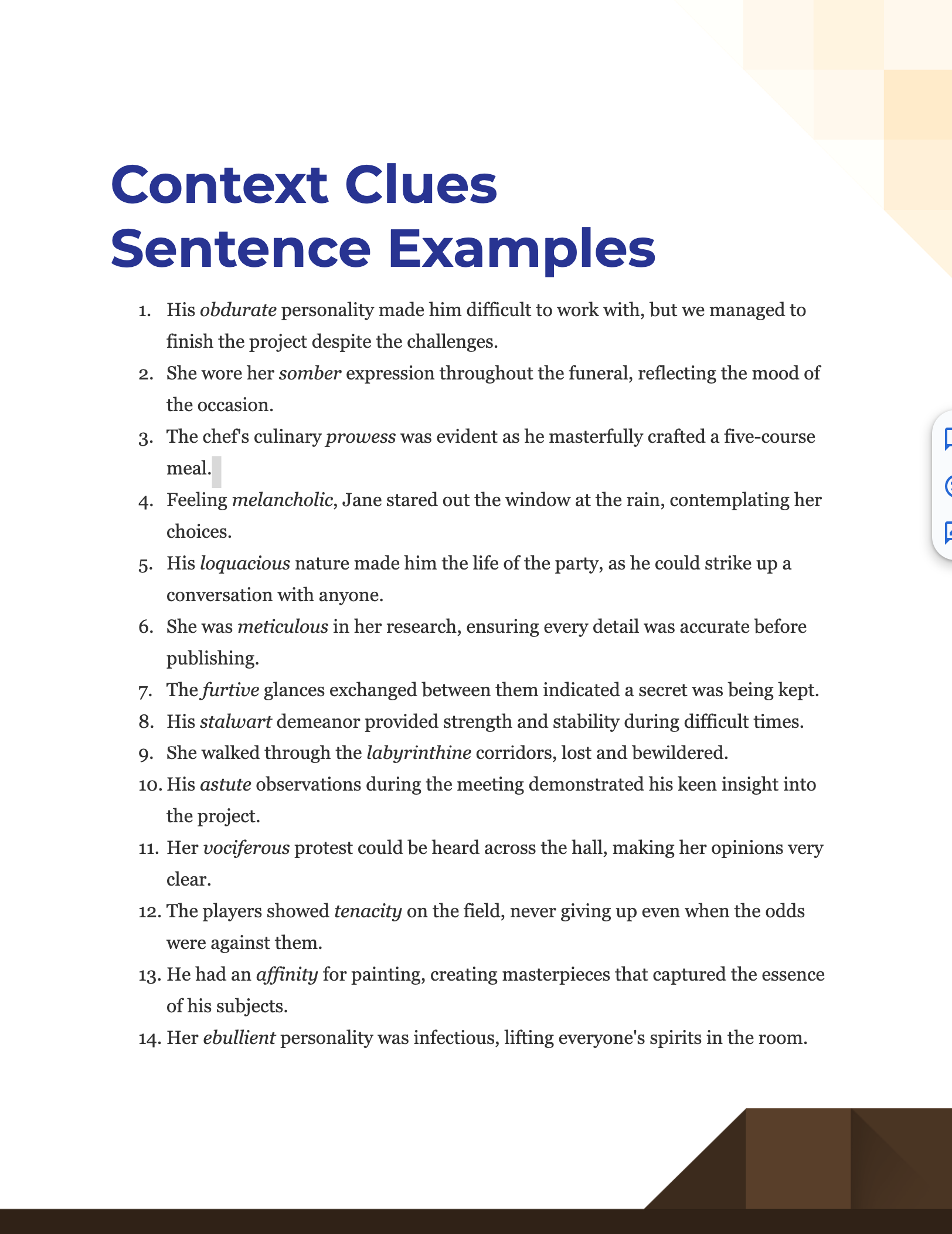 essay using context clues