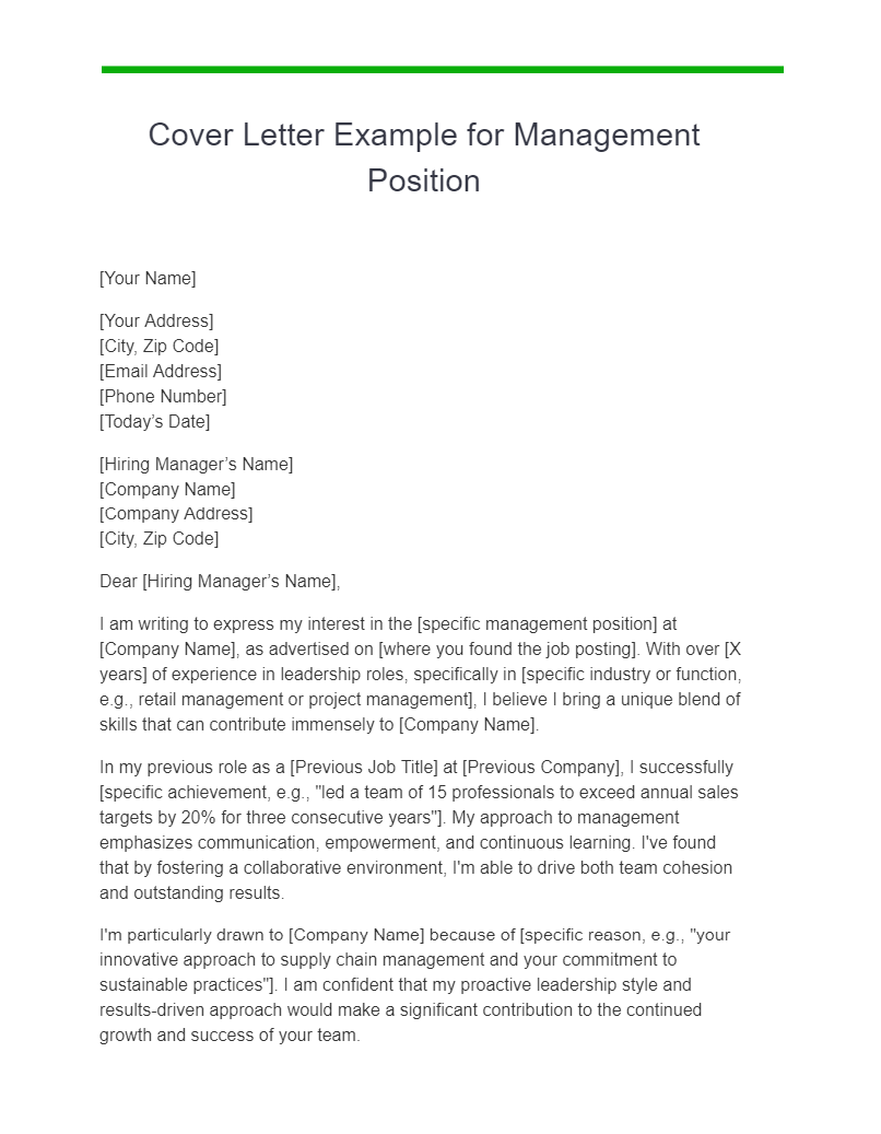 document management cover letter