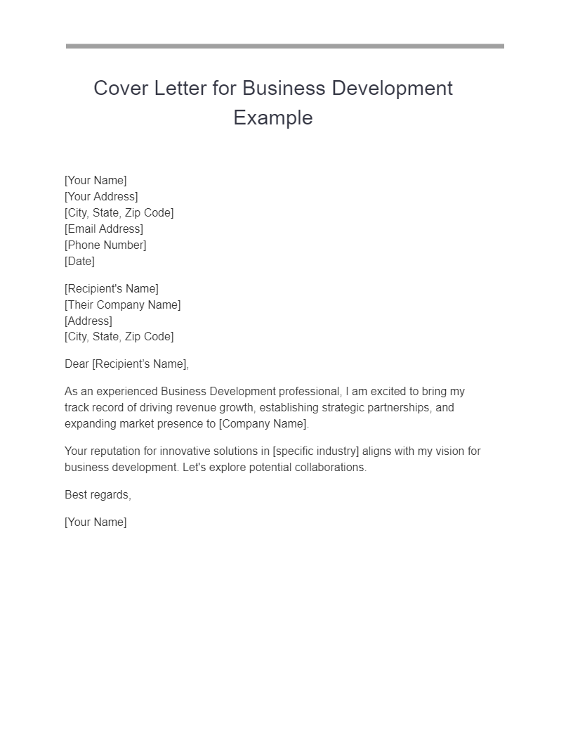 how to write a cover letter for business