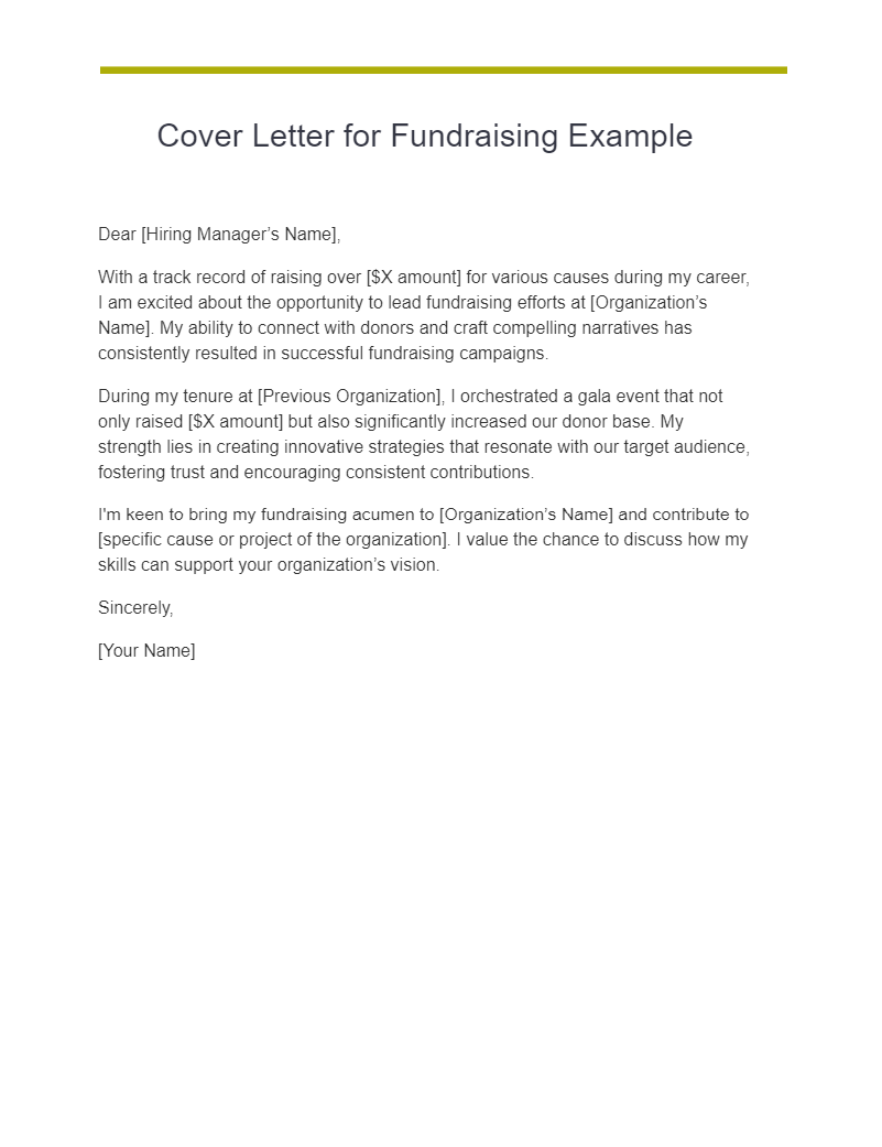 cover letter for fundraising example