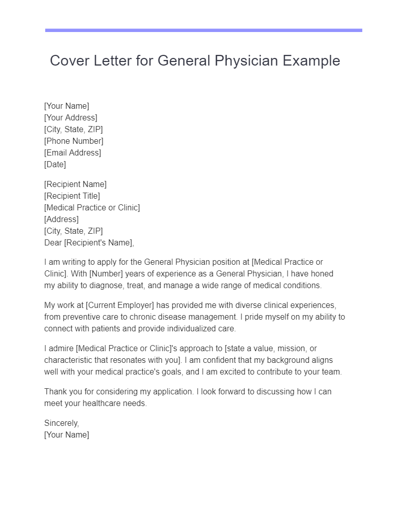 Physician Cover Letter - 19+ Examples, PDF, Tips