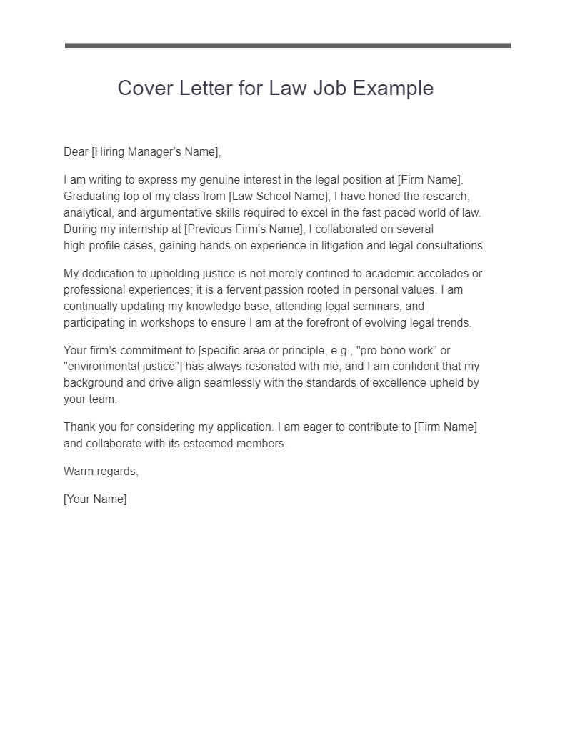 pre law cover letter