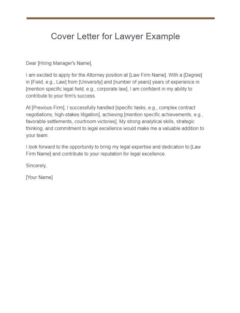 cover letter for lawyer example