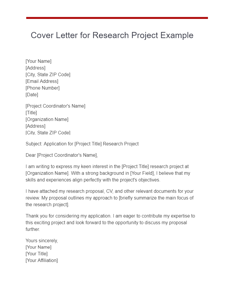 cover letter for research resume