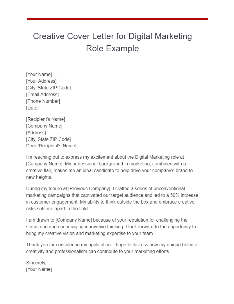 best cover letter for digital marketing