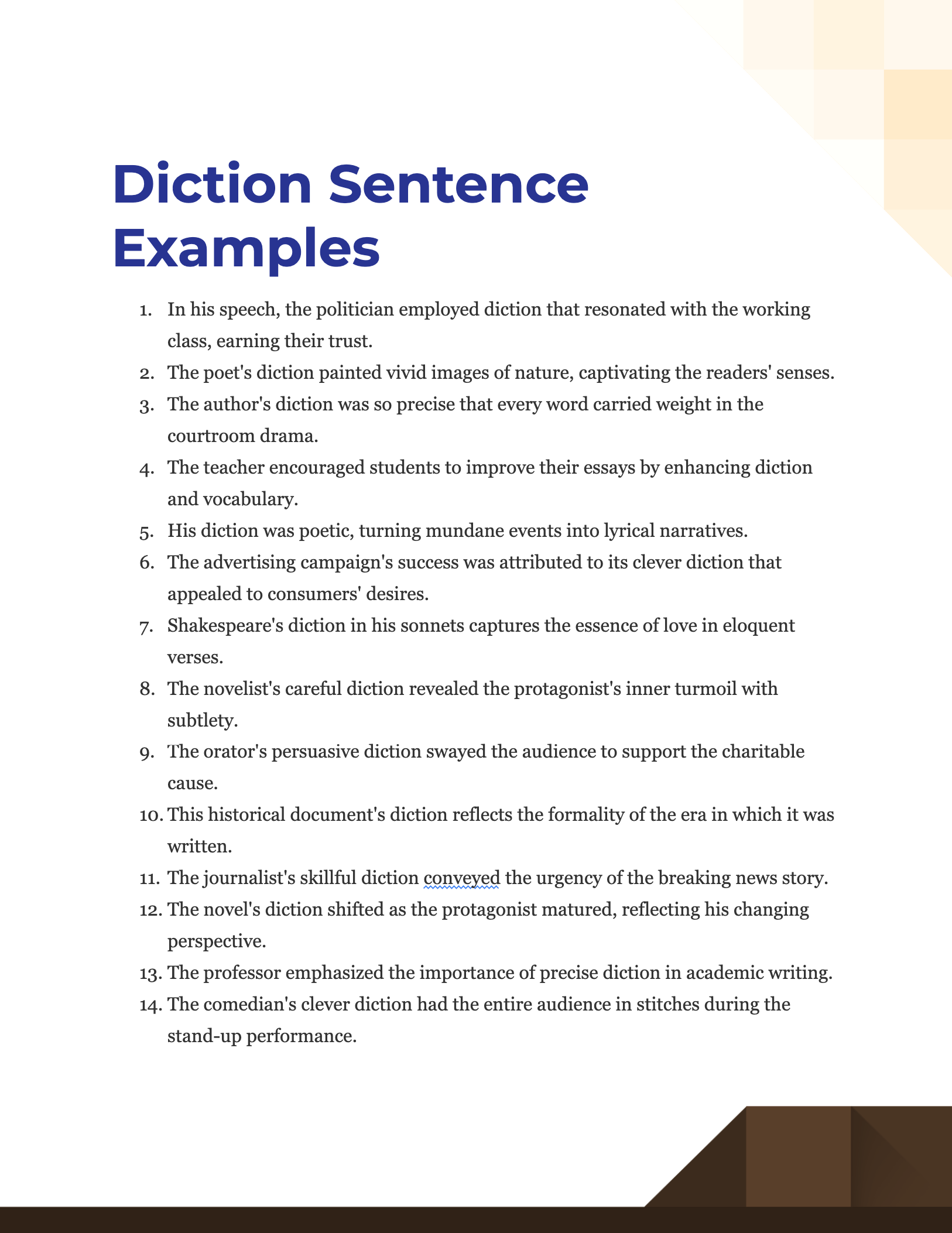 diction sentence