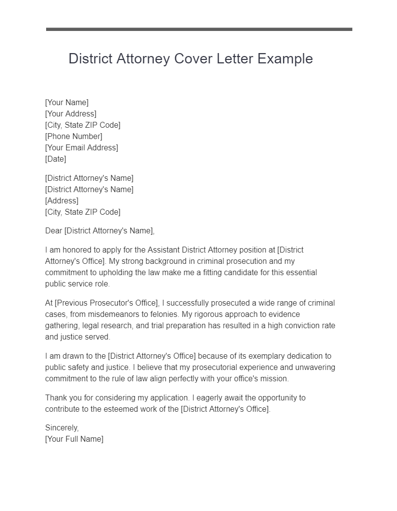 district attorney cover letter example