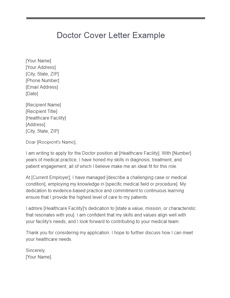 doctor cover letter example