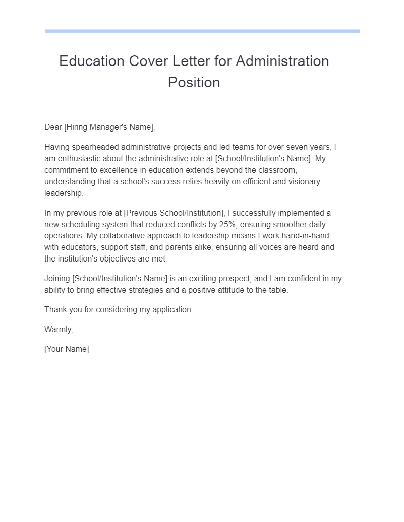 15+ Education Cover Letter Examples, How to Write Guide, Tips | Examples