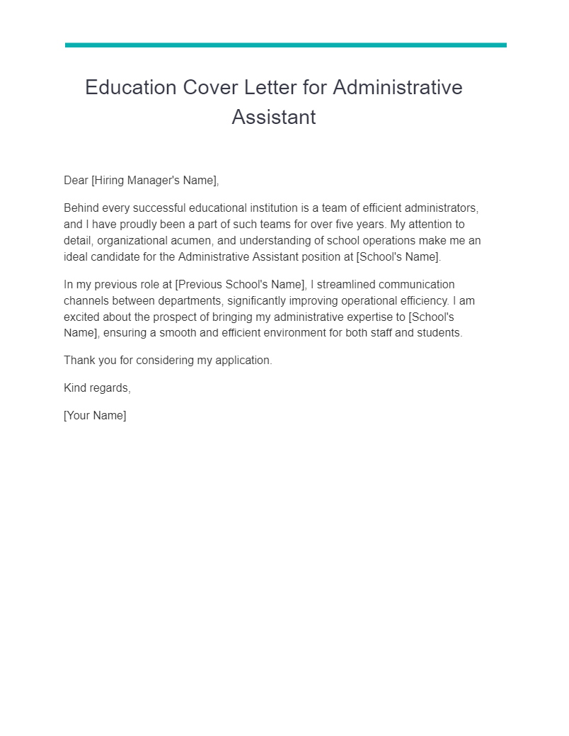 best education cover letter