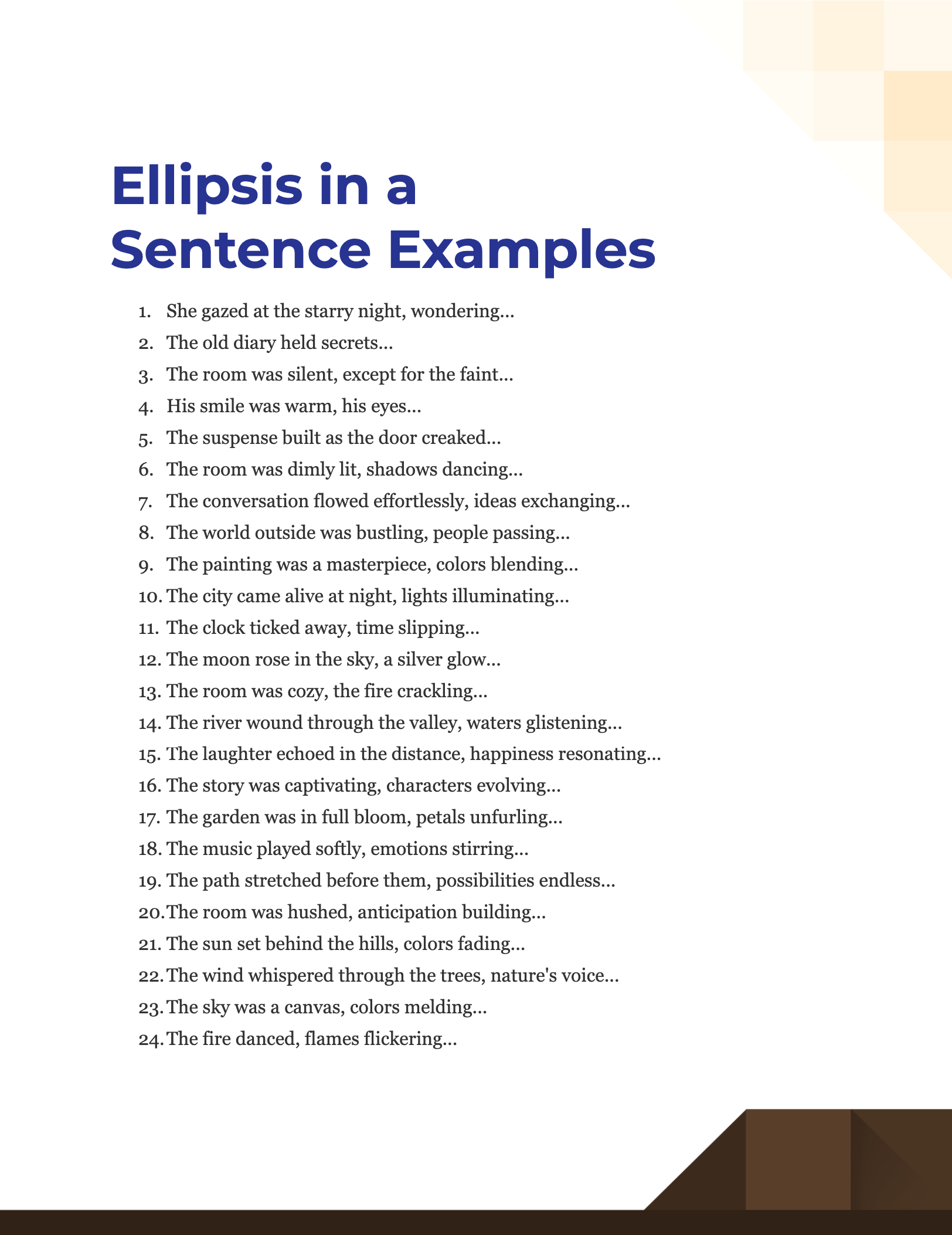 Ellipsis in a Sentence - 99+ Examples, Tips