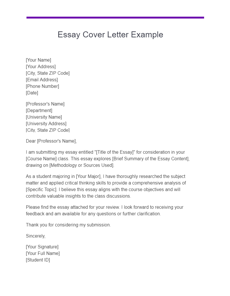 10+ Essay Cover Letter Examples, How to Write, Tips | Examples