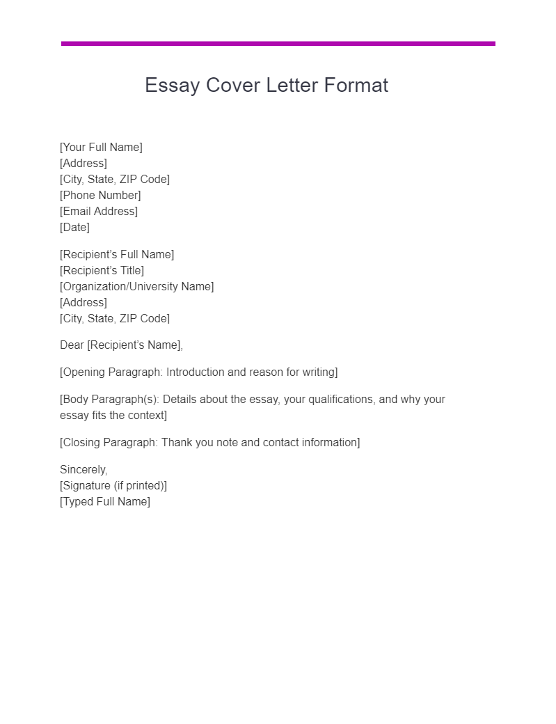 10+ Essay Cover Letter Examples, How to Write, Tips | Examples