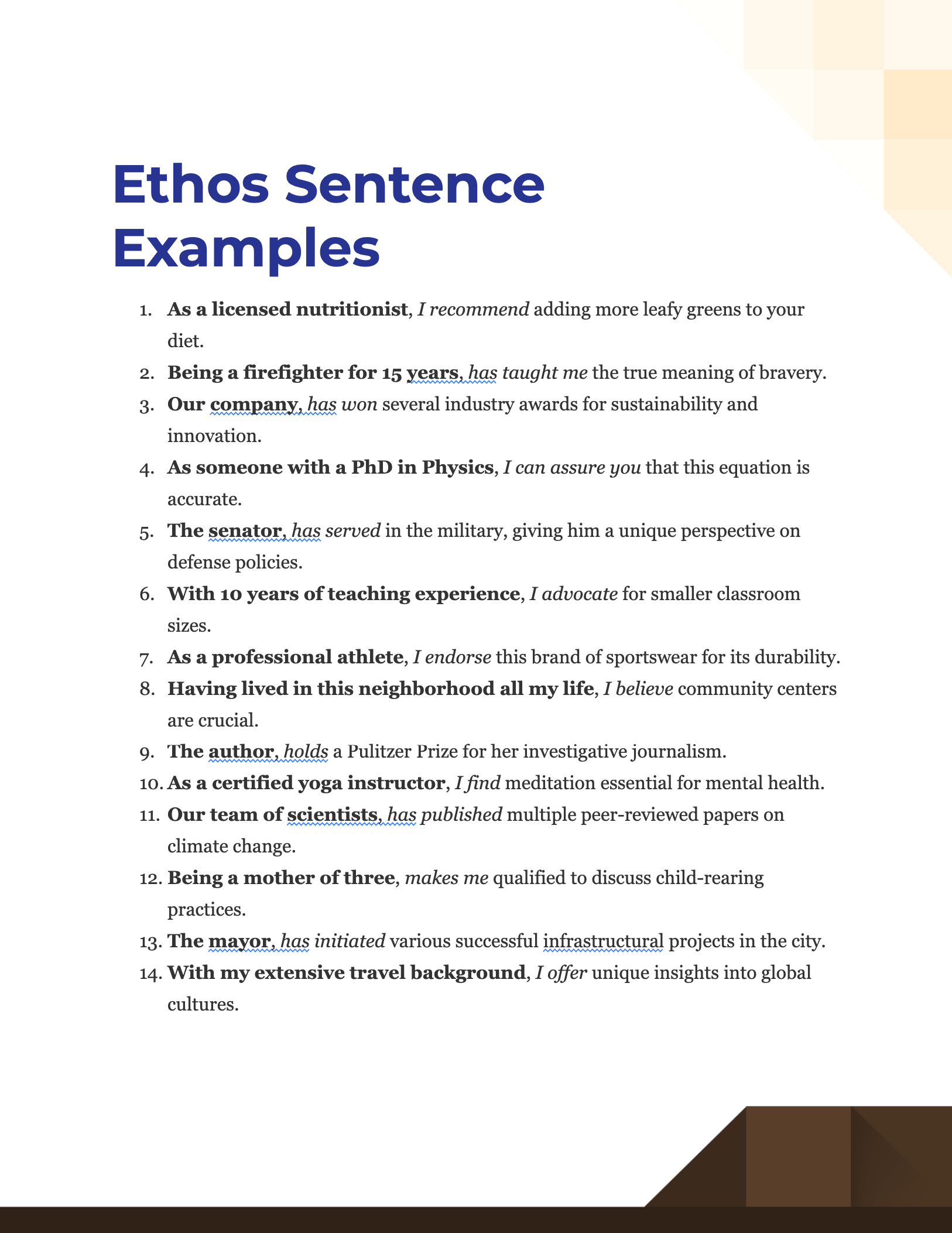 ethos sentence