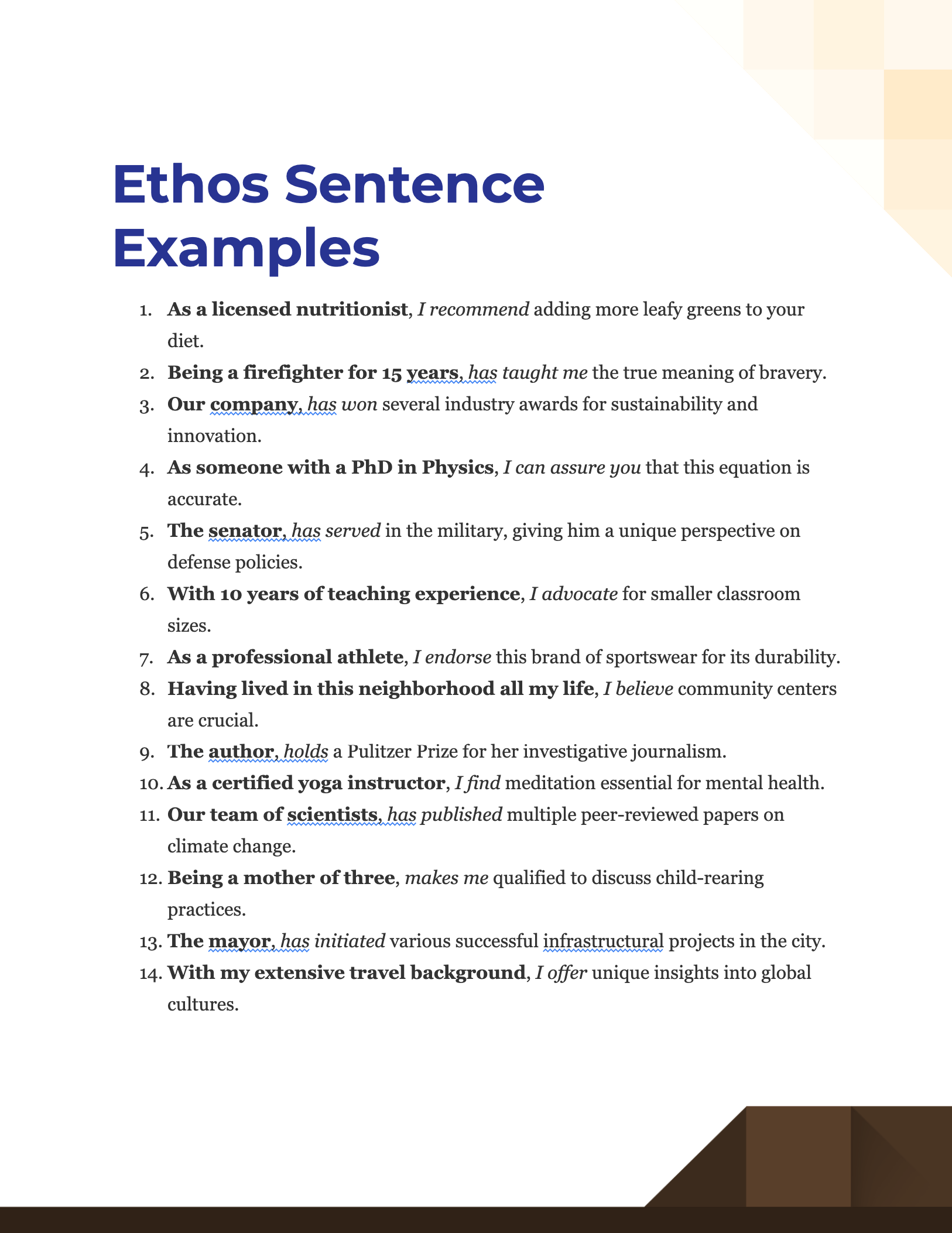 Ethos Sentence   99+ Examples, How To Start, PDF, Tips