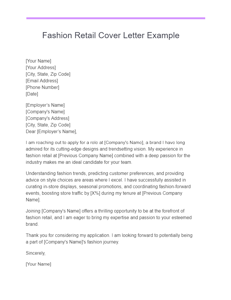 Retail Cover Letter 16+ Examples, PDF, Tips