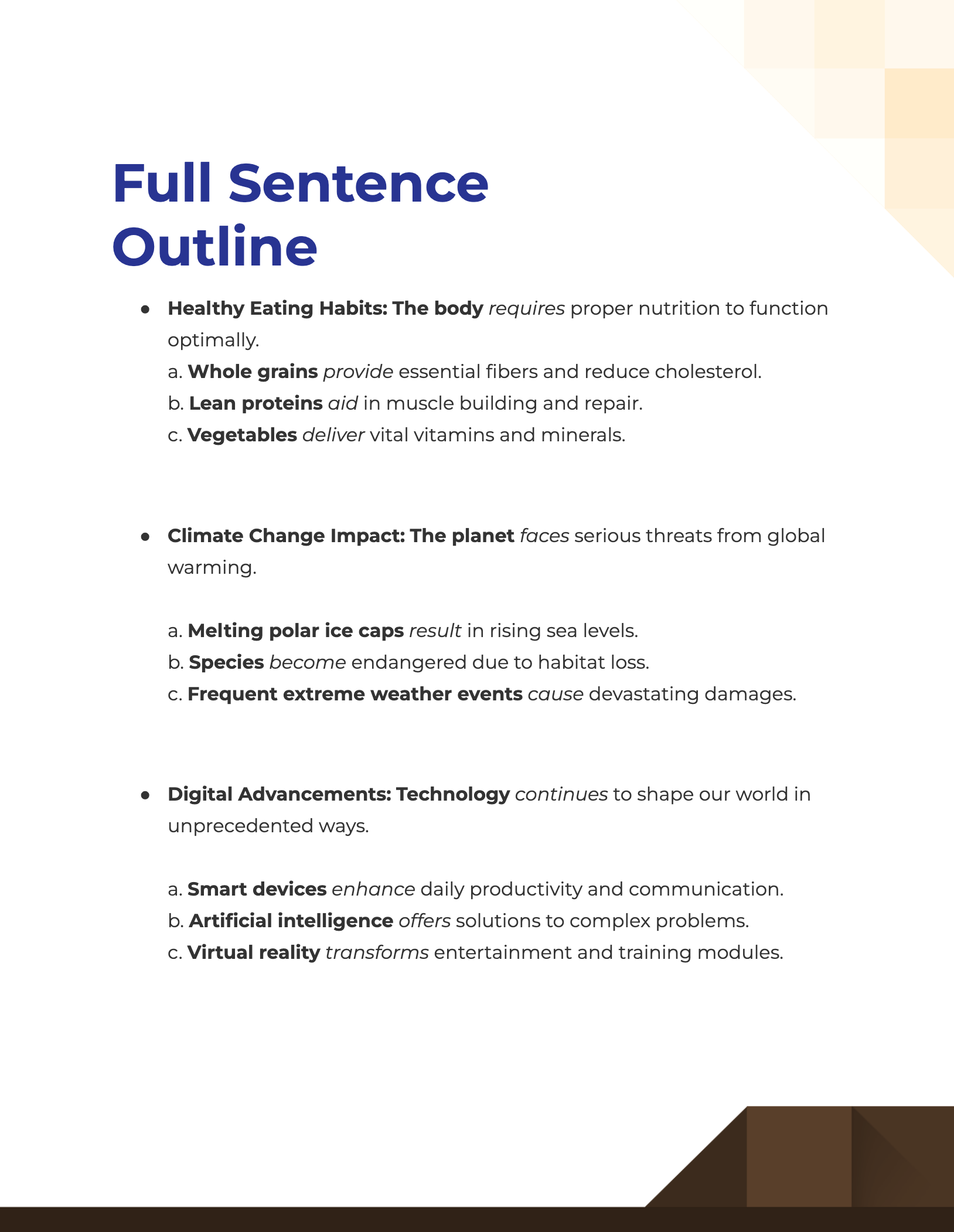 Full Sentence Outline Examples