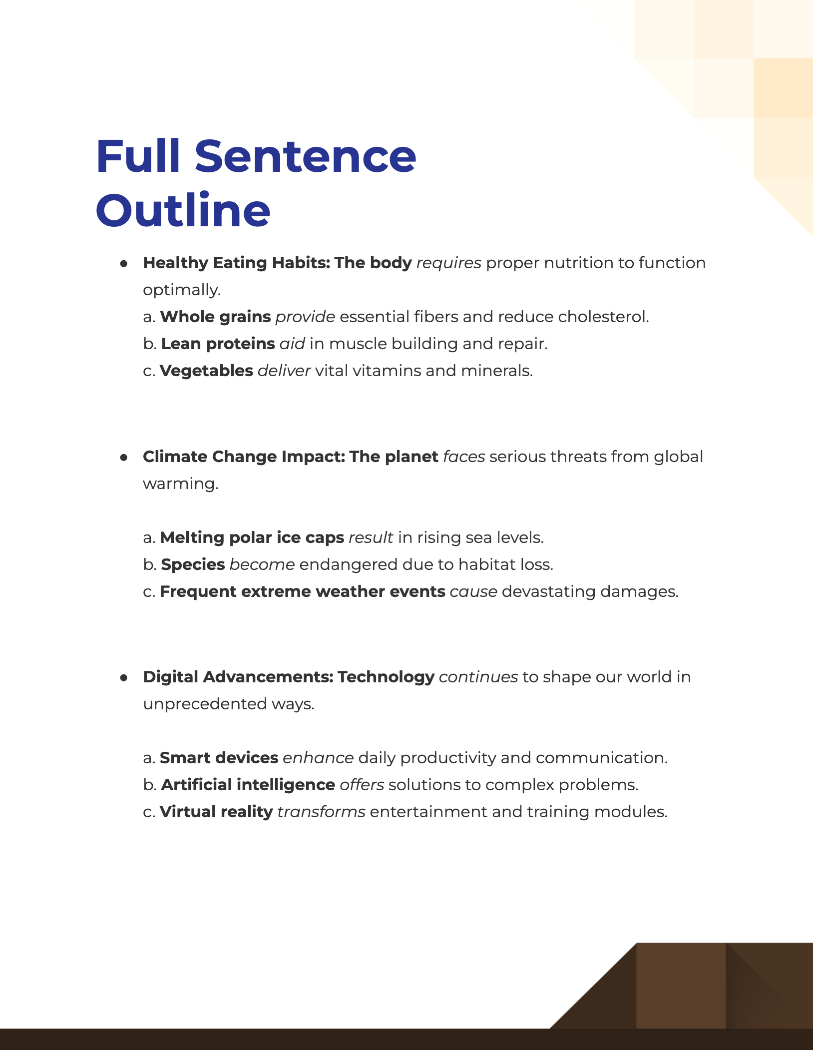 sentence outline example essay