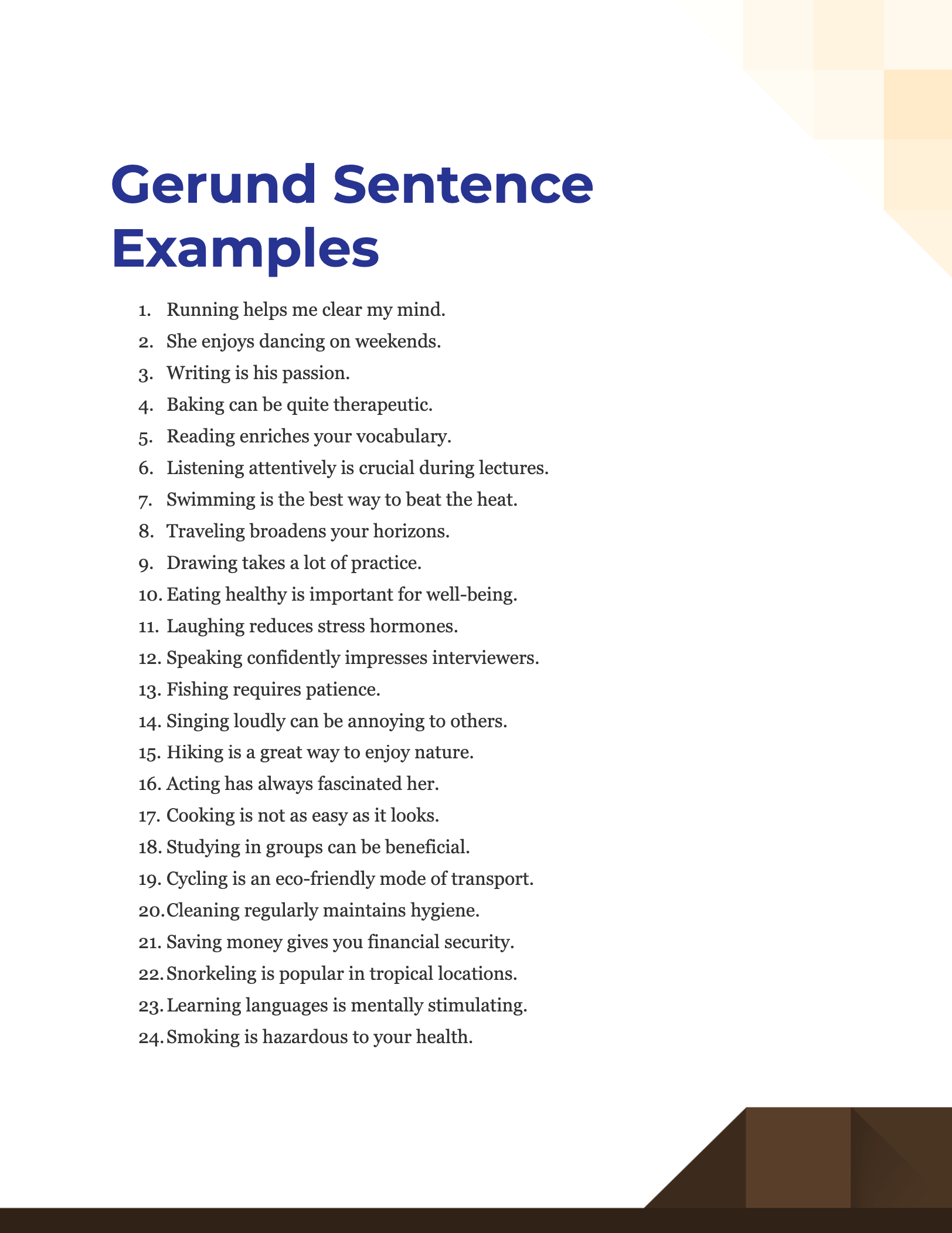 gerund sentence