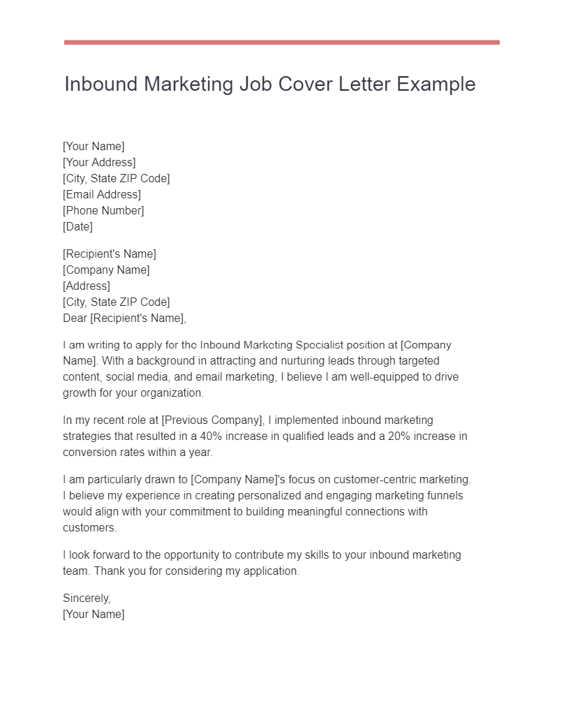 Digital Marketing Cover Letter - 27+ Examples, Format, PDF