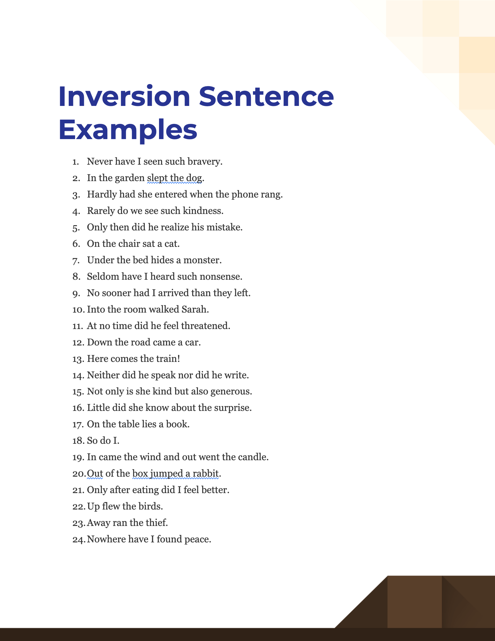 inversion sentence