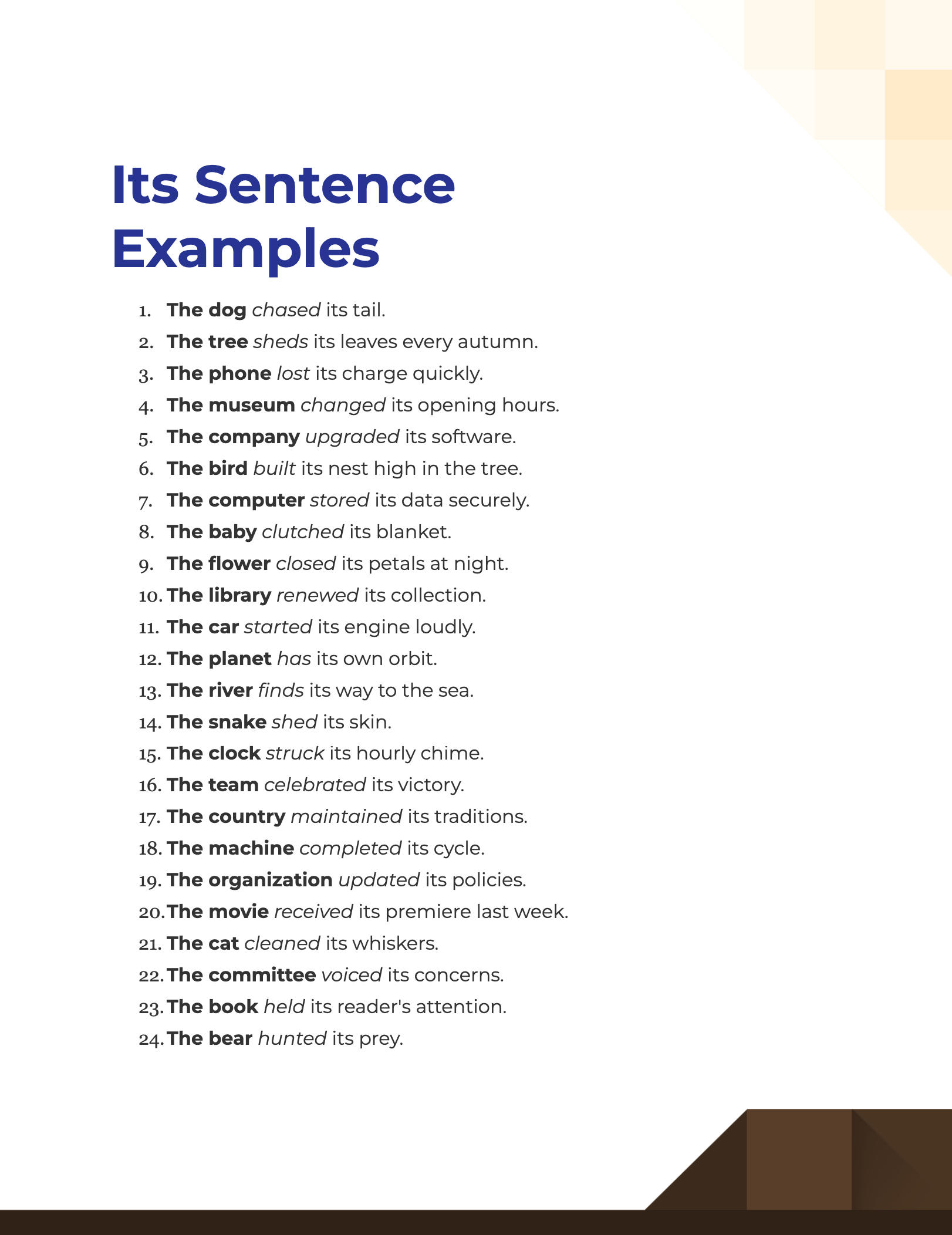 its sentence examples1