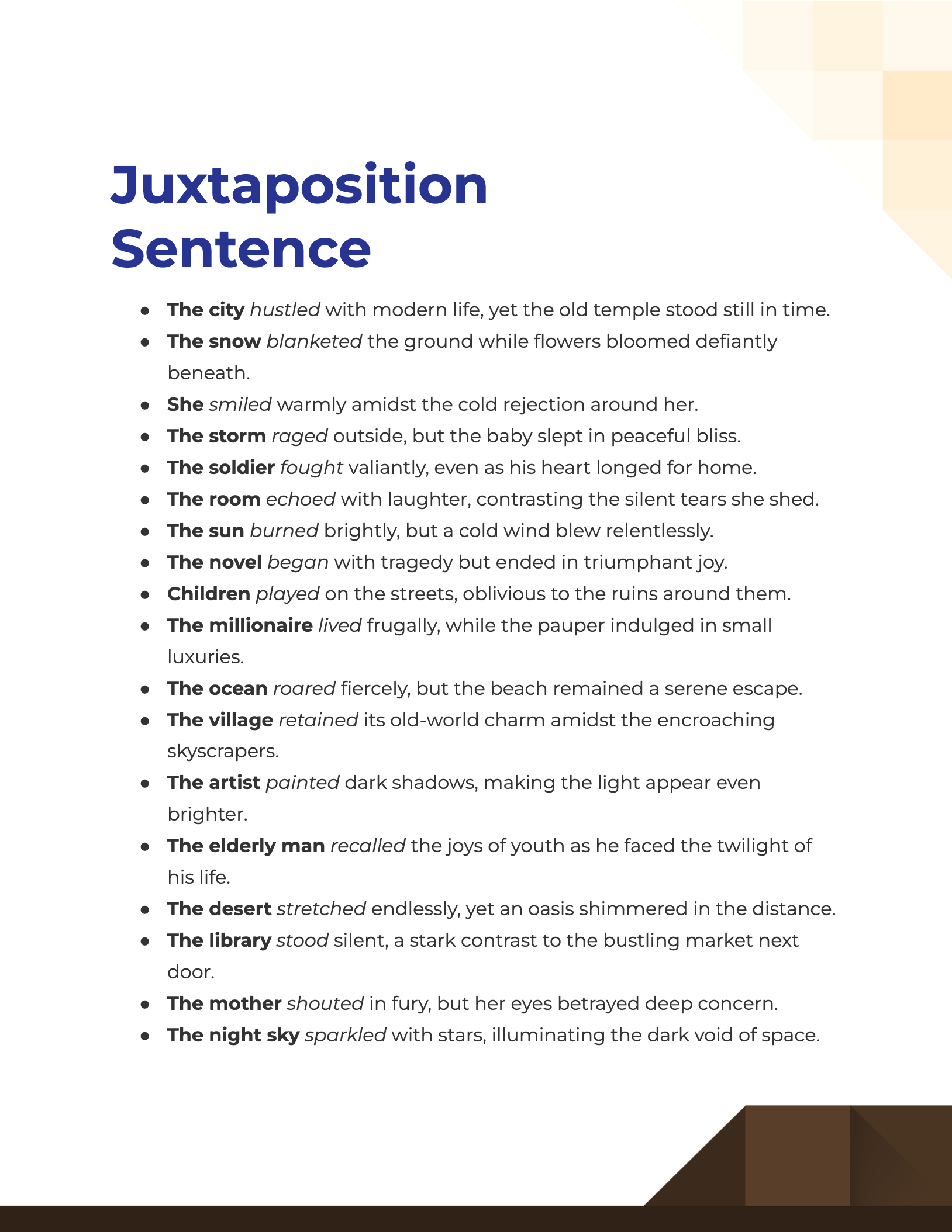 how to make juxtaposition essay