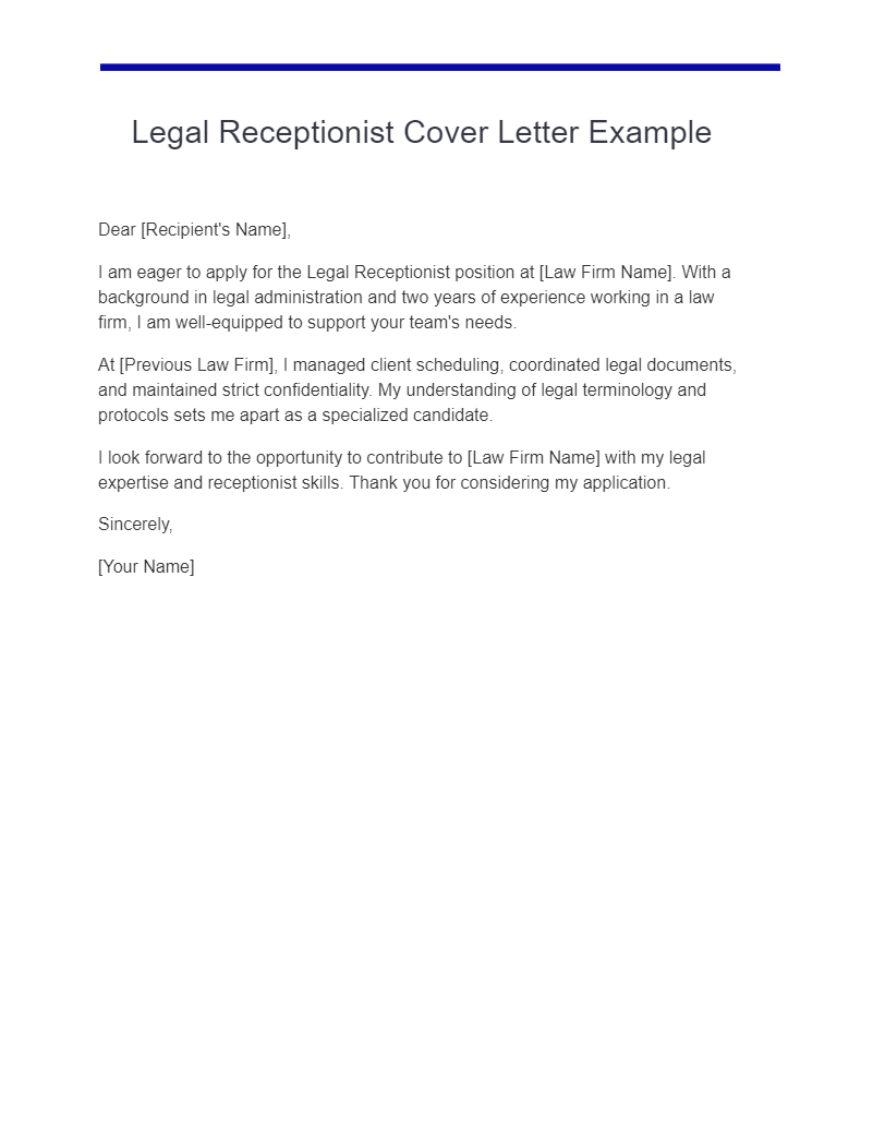 18 Receptionist Cover Letter Examples How To Write Tips Examples 4472