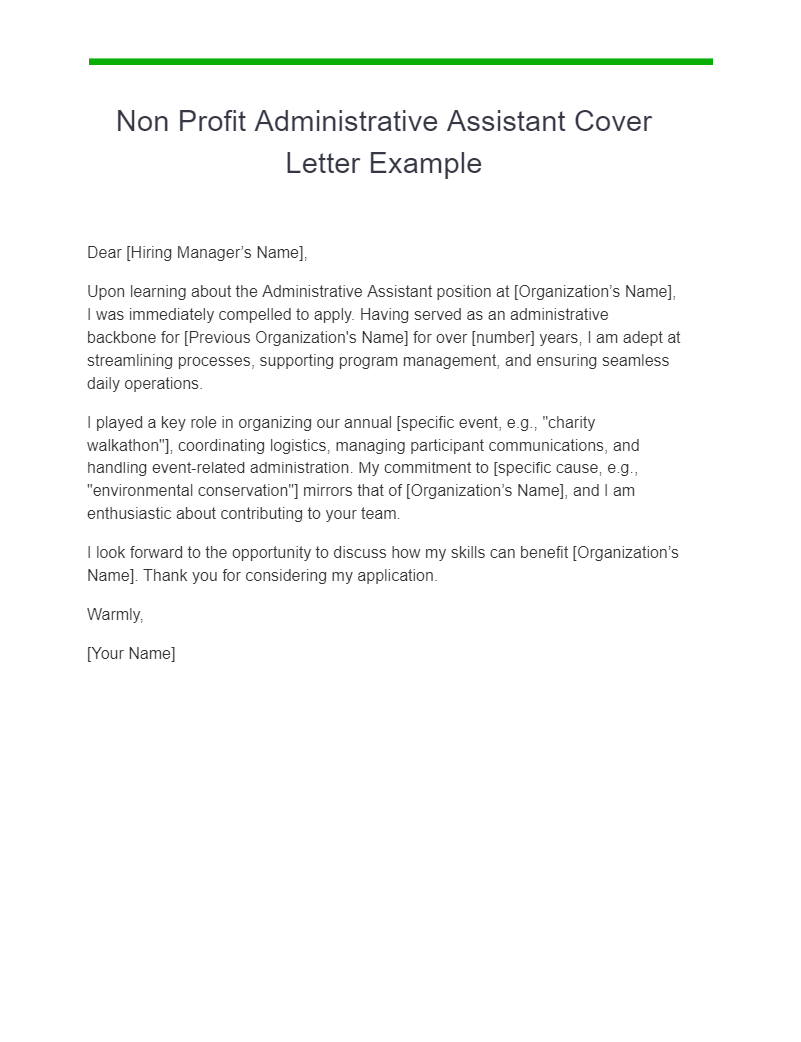 NonProfit Cover Letter 23+ Examples, PDF