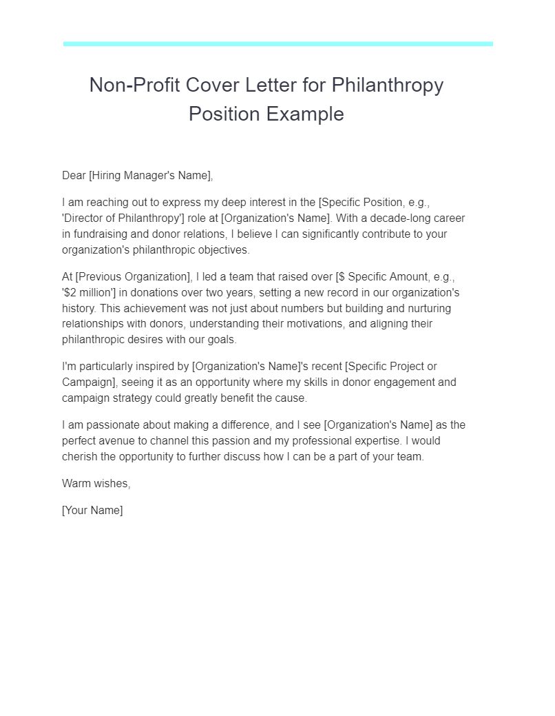 successful non profit cover letter