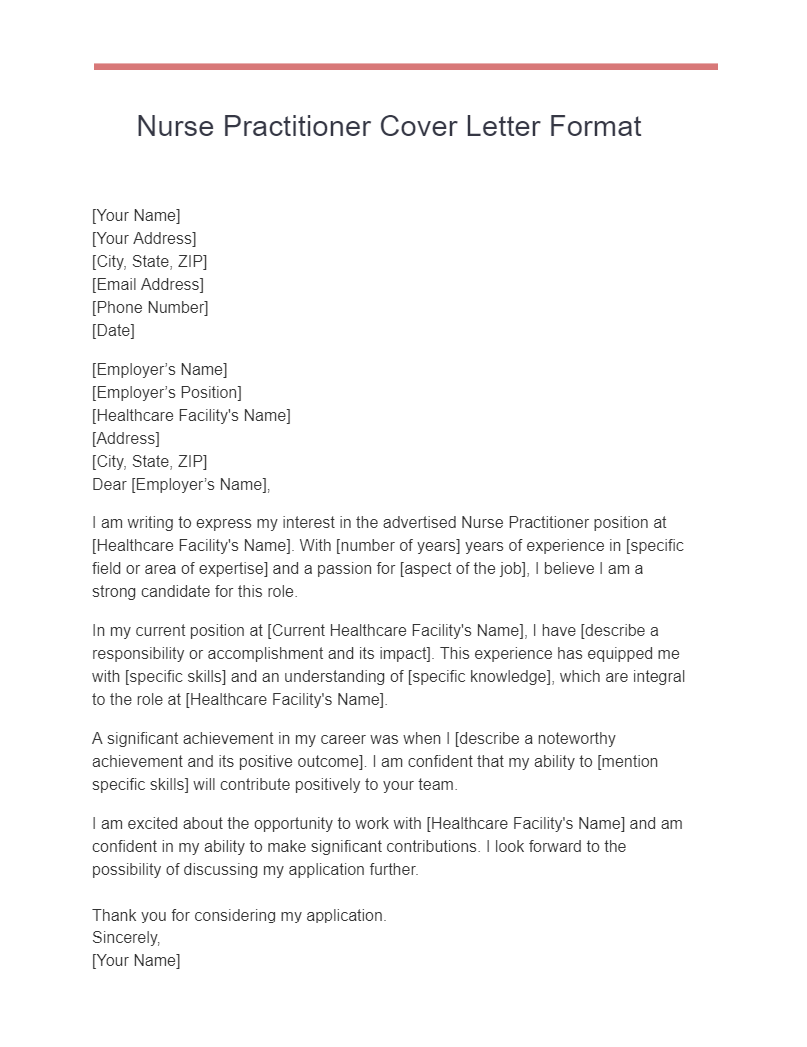 Nurse Practitioner Cover Letter 18+ Examples, PDF, Tips