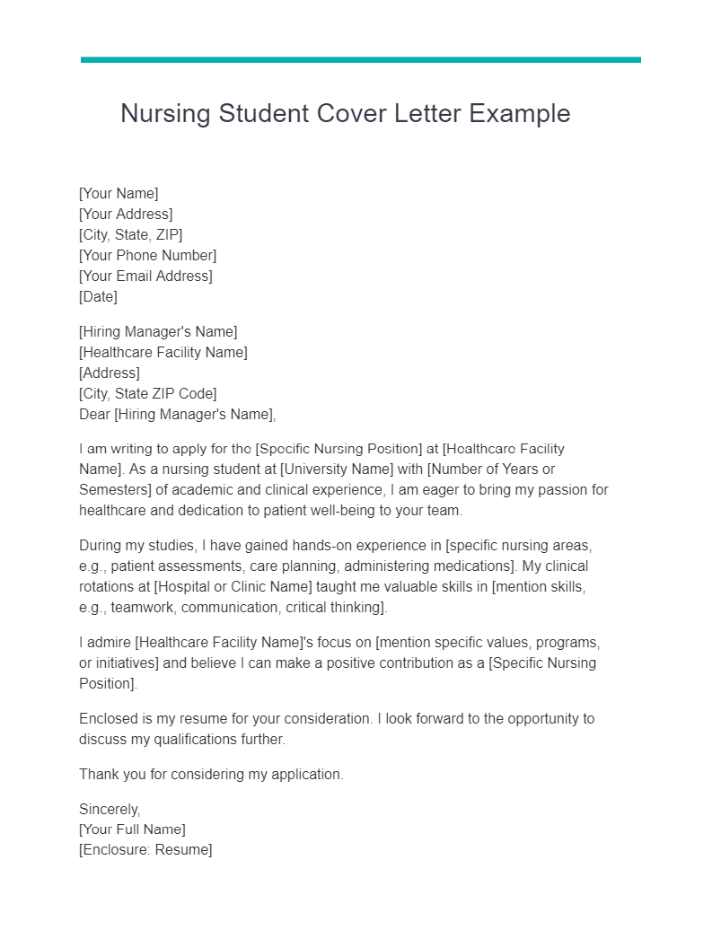 registered nurse cover letter format