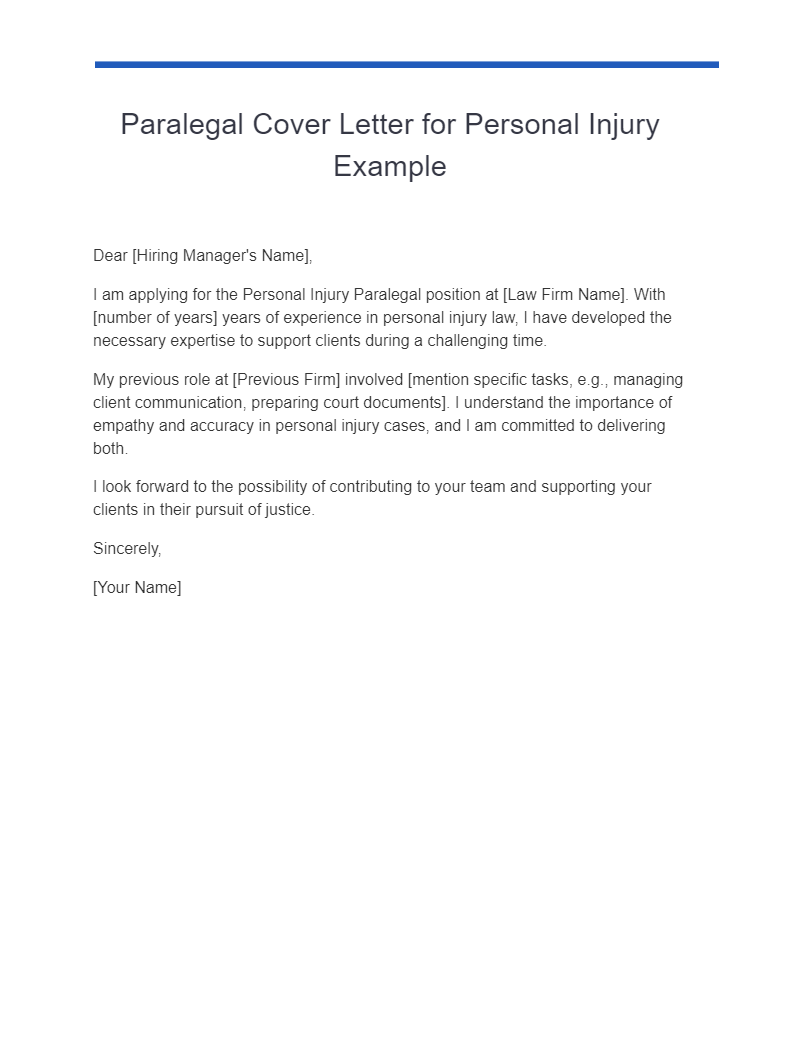 paralegal cover letter for personal injury example