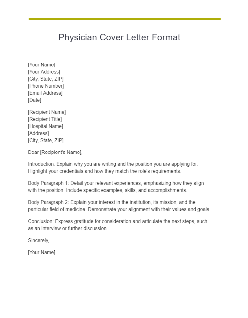 Physician Cover Letter - 19+ Examples, PDF, Tips